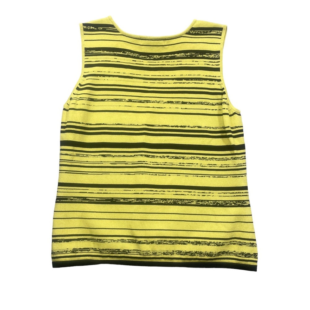 Nancy Bolen XL City Girl Striped Mustard Black Vintage Ladies Top - Picture 4 of 4